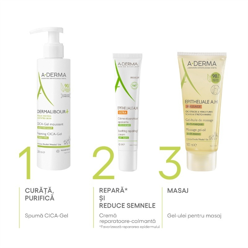 Epitheliale A.H. Duo gel-ulei masaj, 100ml, A-Derma Epitheliale A.H. Duo gel-ulei masaj, 100ml, A-Derma