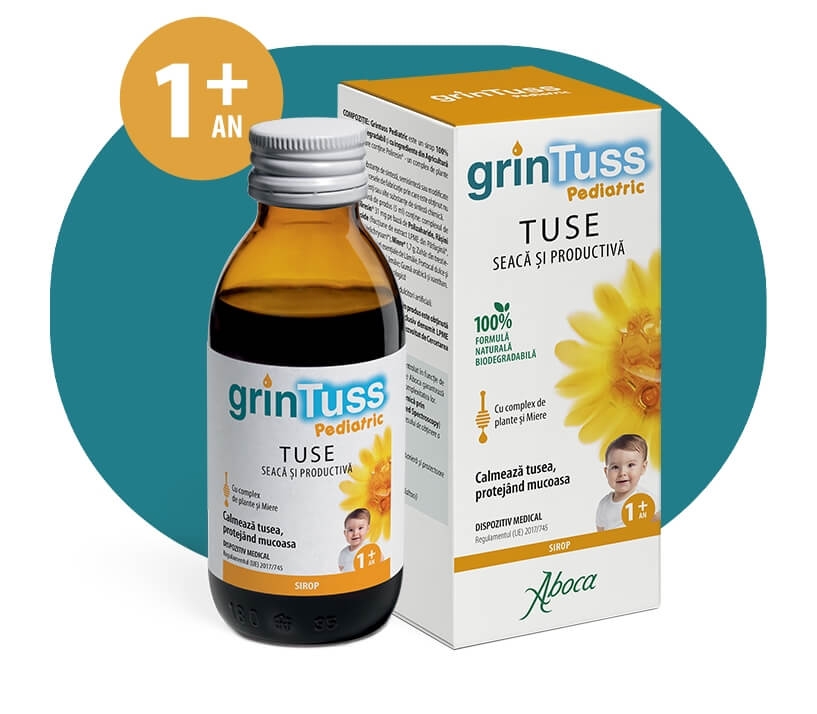 GrinTuss Pediatric sirop de tuse pentru copii, 180 ml, Aboca GrinTuss Pediatric sirop de tuse pentru copii, 180 ml, Aboca