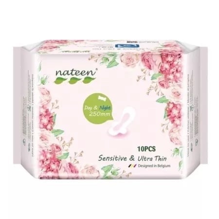 Absorbante ultra-subtiri 250 mm Sensitive Day & Night, 10 bucati, Nateen Absorbante ultra-subtiri 250 mm Sensitive Day & Night, 10 bucati, Nateen