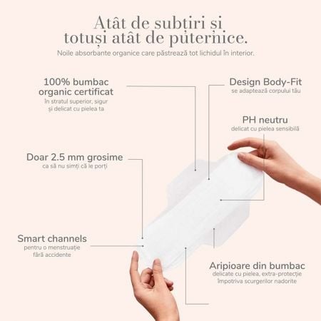 Absorbante din bumbac organic Noapte, 8 bucati, Enroush Absorbante din bumbac organic Noapte, 8 bucati, Enroush