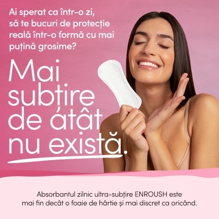 Absorbante din bumbac organic Zilnice Ultra Thin, 24 bucati, Enroush Absorbante din bumbac organic Zilnice Ultra Thin, 24 bucati, Enroush