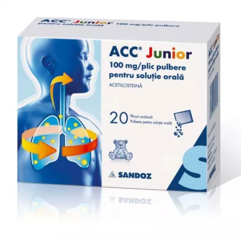 ACC Junior, 100 mg, 20 plicuri, Sandoz ACC Junior, 100 mg, 20 plicuri, Sandoz