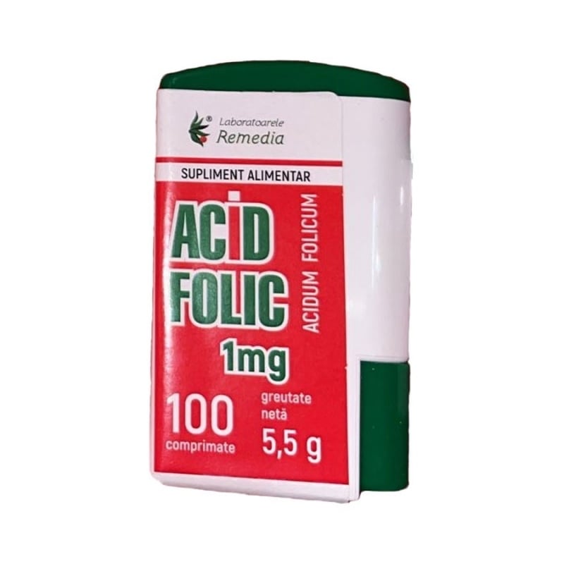 Acid Folic 1 mg, 100 comprimate, Remedia Acid Folic 1 mg, 100 comprimate, Remedia
