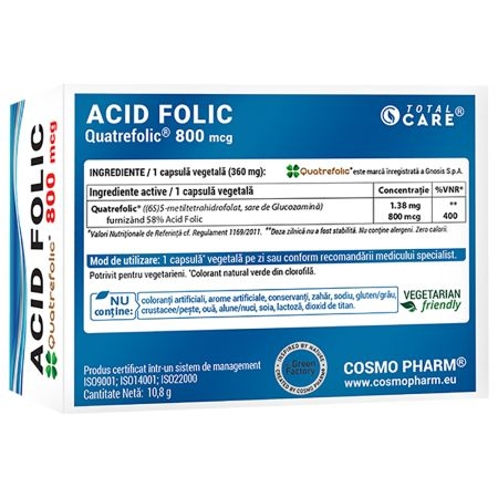 Acid Folic Quatrefolic 800 mcg, 30 capsule, Cosmo Pharm Acid Folic Quatrefolic 800 mcg, 30 capsule, Cosmo Pharm