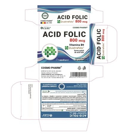 Acid Folic Quatrefolic 800 mcg, 30 capsule, Cosmo Pharm Acid Folic Quatrefolic 800 mcg, 30 capsule, Cosmo Pharm