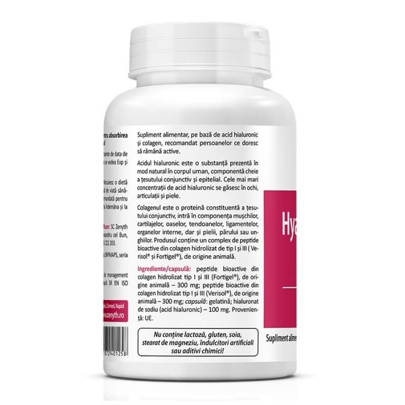 Hyaluronic Acid cu Collagen Complex, 60 capsule, Zenyth Hyaluronic Acid cu Collagen Complex, 60 capsule, Zenyth