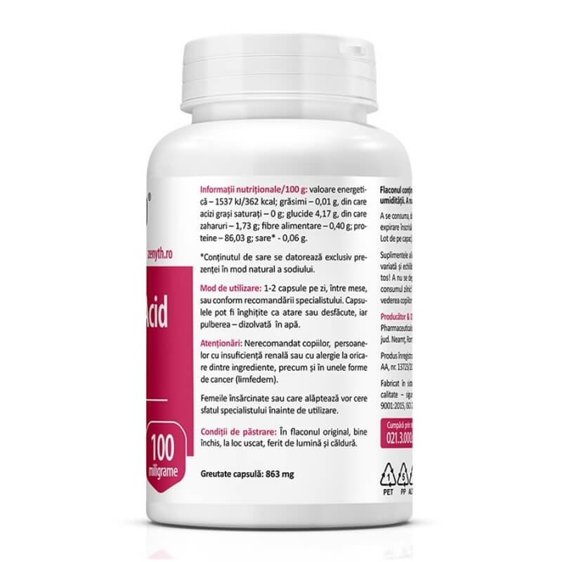 Hyaluronic Acid cu Collagen Complex, 60 capsule, Zenyth Hyaluronic Acid cu Collagen Complex, 60 capsule, Zenyth