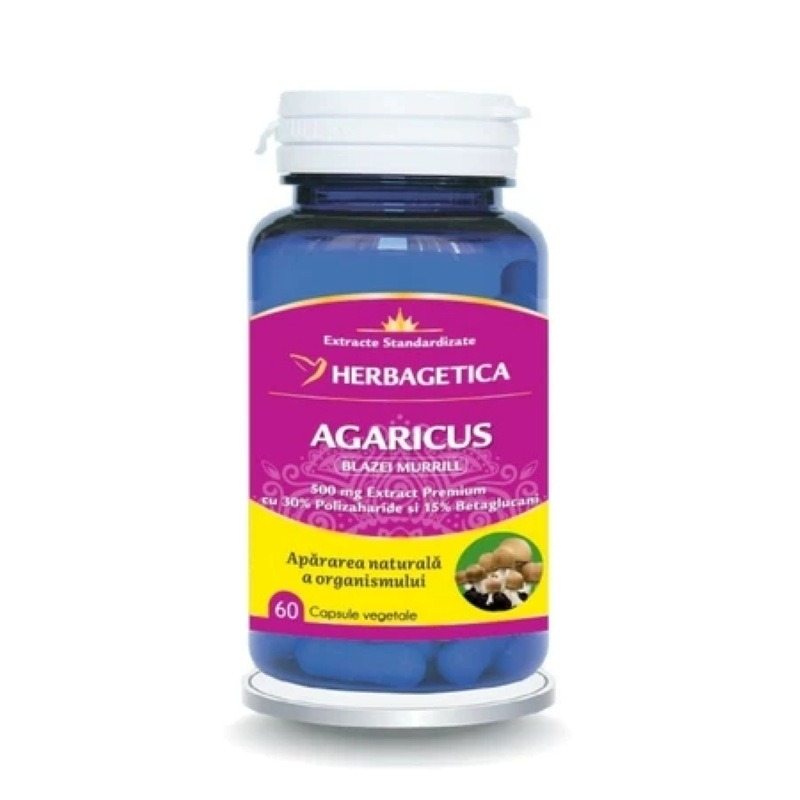 Agaricus, 60 capsule, Herbagetica Agaricus, 60 capsule, Herbagetica