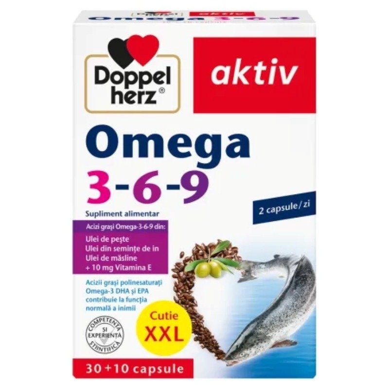 Aktiv Omega 3-6-9, 30+10 capsule, Doppelherz Aktiv Omega 3-6-9, 30+10 capsule, Doppelherz