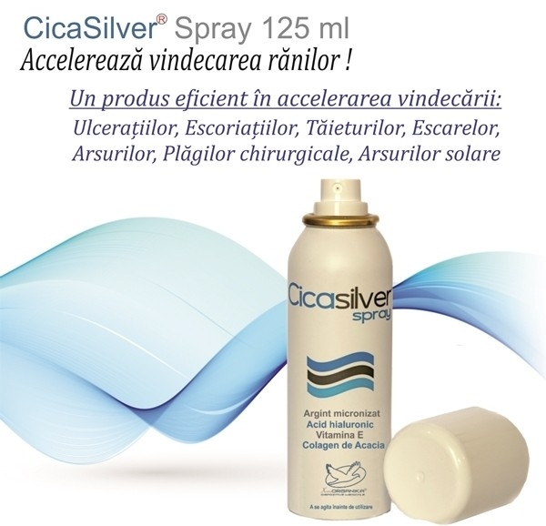 Spray cicatrizant CicaSilver, 125 ml, Sakura Italia Spray cicatrizant CicaSilver, 125 ml, Sakura Italia