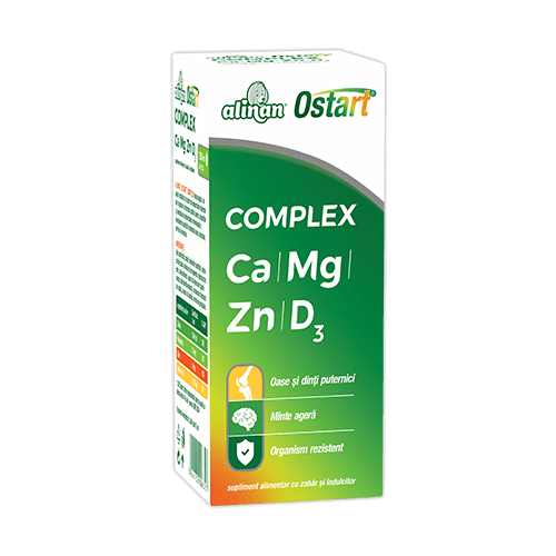 Alinan Ostart Complex Ca Mg Zn D3 sirop, 200ml, Fiterman Pharma Alinan Ostart Complex Ca Mg Zn D3 sirop, 200ml, Fiterman Pharma