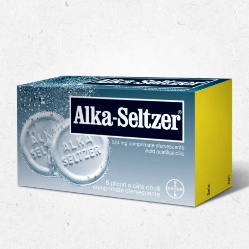 Alka-Seltzer, 324 mg, 10 comprimate efervescente, Bayer Alka-Seltzer, 324 mg, 10 comprimate efervescente, Bayer