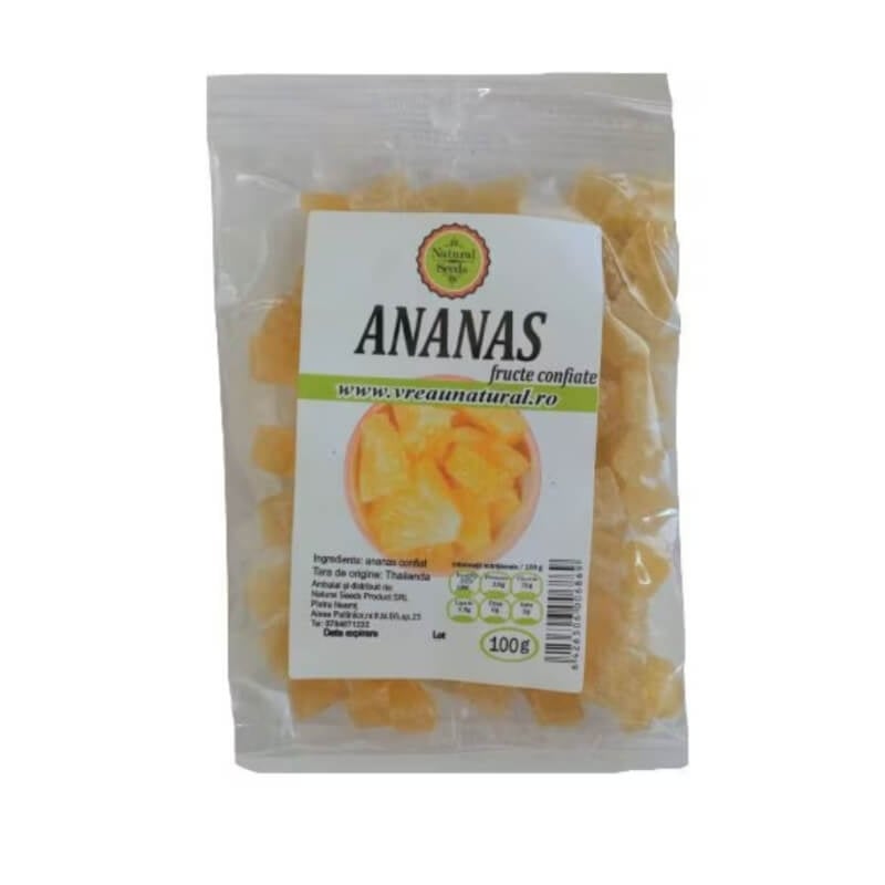 Ananas confiat, 100 g, Natural Seeds Ananas confiat, 100 g, Natural Seeds