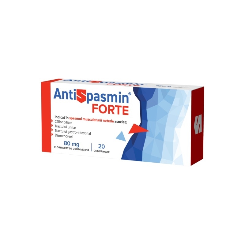 Antispasmin Forte, 80 mg, 20 comprimate, Biofarm Antispasmin Forte, 80 mg, 20 comprimate, Biofarm