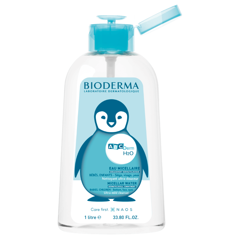 Apa micelara cu pompa inversa ABCDerm H2O, 1000 ml, Bioderma Apa micelara cu pompa inversa ABCDerm H2O, 1000 ml, Bioderma