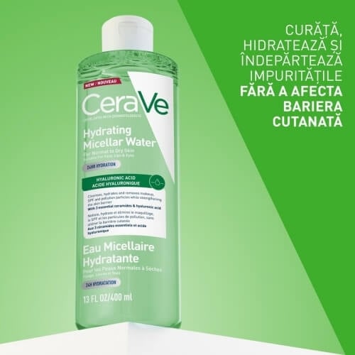 Apa micelara hidratanta pentru ten normal si uscat, 400 ml, Cerave Apa micelara hidratanta pentru ten normal si uscat, 400 ml, Cerave