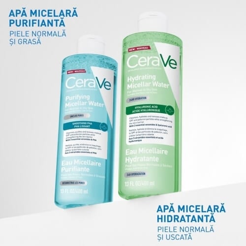 Apa micelara hidratanta pentru ten normal si uscat, 400 ml, Cerave Apa micelara hidratanta pentru ten normal si uscat, 400 ml, Cerave