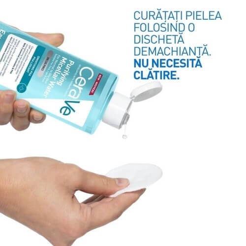 Apa micelara purifianta pentru ten normal si gras, 400 ml, Cerave Apa micelara purifianta pentru ten normal si gras, 400 ml, Cerave