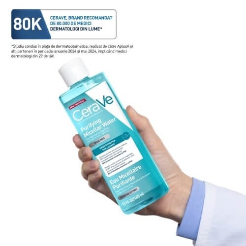 Apa micelara purifianta pentru ten normal si gras, 400 ml, Cerave Apa micelara purifianta pentru ten normal si gras, 400 ml, Cerave