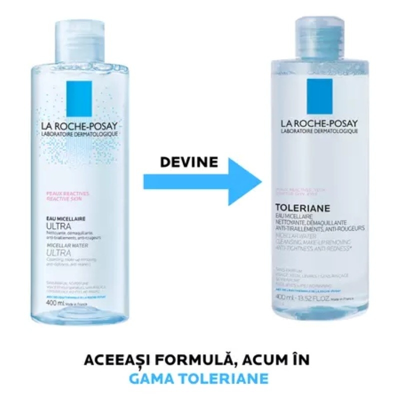 Apa Micelara ultra piele reactiva, fata si ochi, 400 ml, La Roche-Posay Apa Micelara ultra piele reactiva, fata si ochi, 400 ml, La Roche-Posay