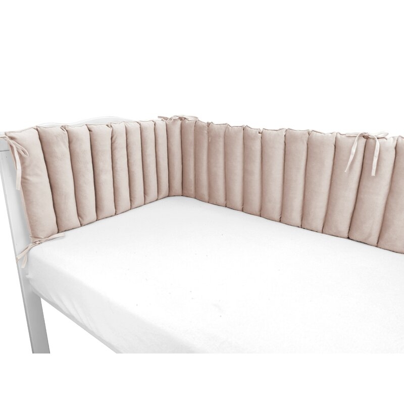 Aparatoare pentru patut, MimiNu, Tip panou, Pentru patut, Lungime 180 cm, Din catifea, Beige Pink Aparatoare pentru patut, MimiNu, Tip panou, Pentru patut, Lungime 180 cm, Din catifea, Beige Pink