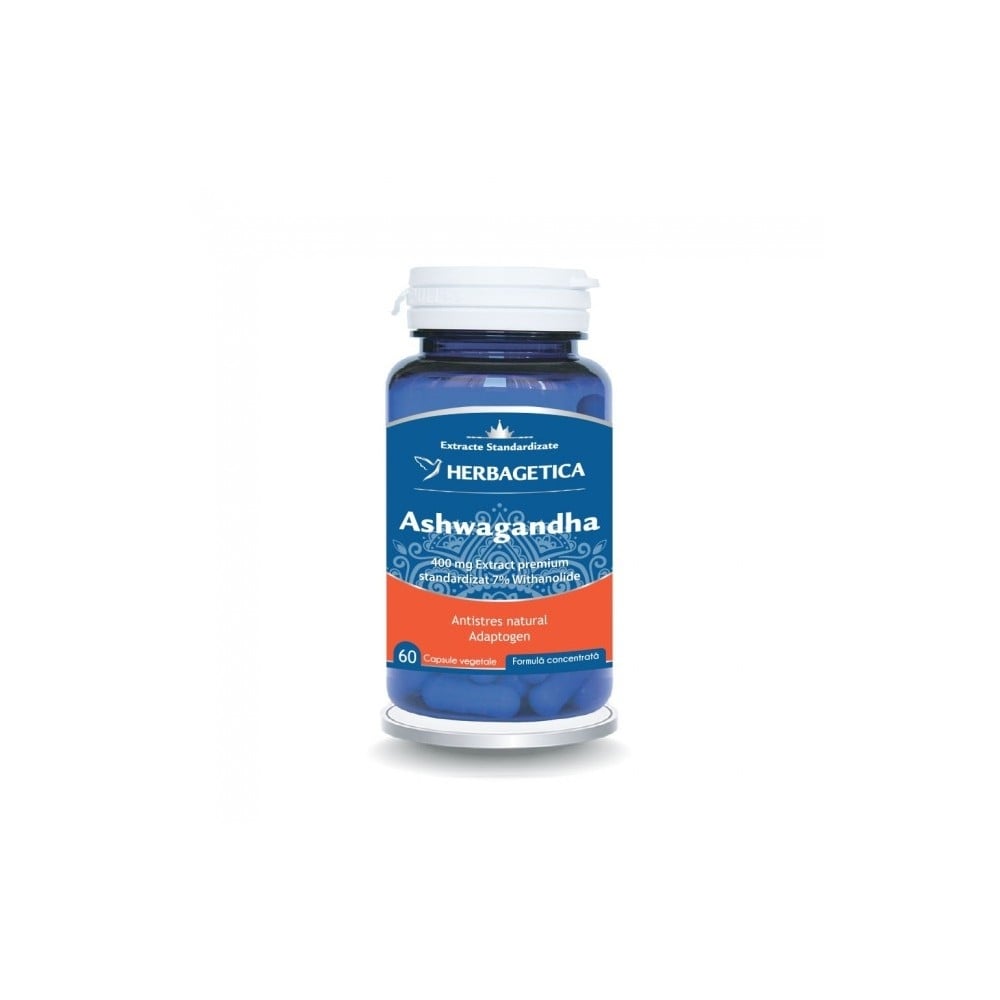Ashwagandha, 60 capsule, Herbagetica Ashwagandha, 60 capsule, Herbagetica