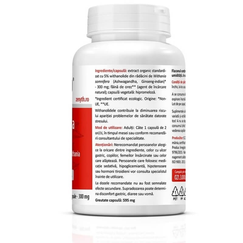 Ashwaghanda KSM-66 300 mg, 60 capsule, Zenyth Ashwaghanda KSM-66 300 mg, 60 capsule, Zenyth