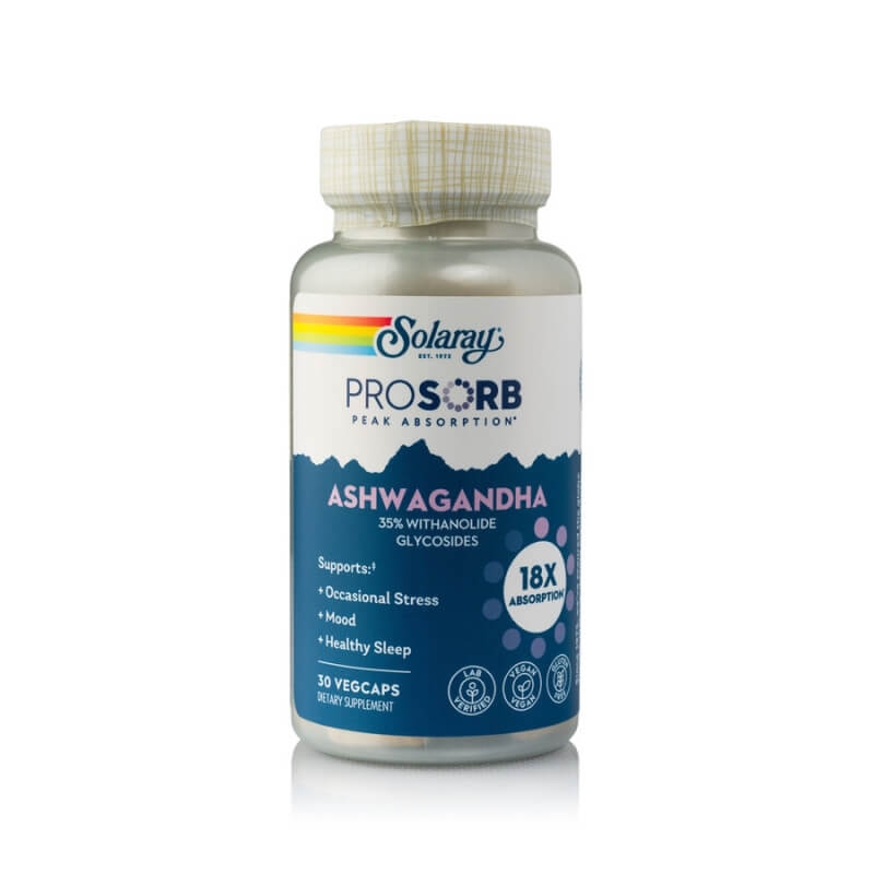 Ashwagandha Prosorb 240 mg Solaray, 30 capsule vegetale, Secom Ashwagandha Prosorb 240 mg Solaray, 30 capsule vegetale, Secom