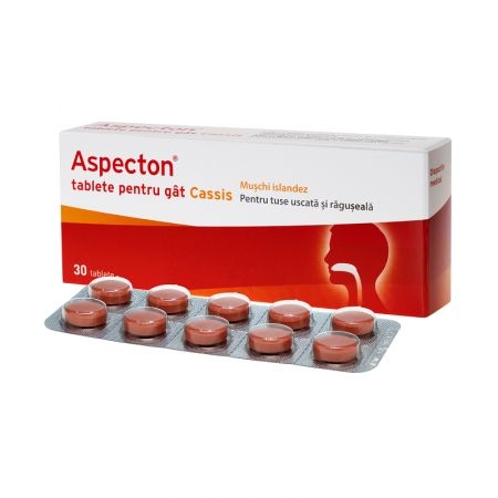 Aspecton Cassis tablete pentru gat, 30 tablete, Krewel Meuselbach Aspecton Cassis tablete pentru gat, 30 tablete, Krewel Meuselbach