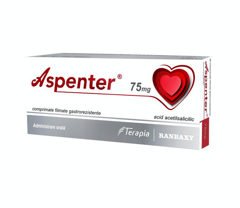 Aspenter, 75 mg, 28 comprimate gastrorezistente, Terapia Aspenter, 75 mg, 28 comprimate gastrorezistente, Terapia