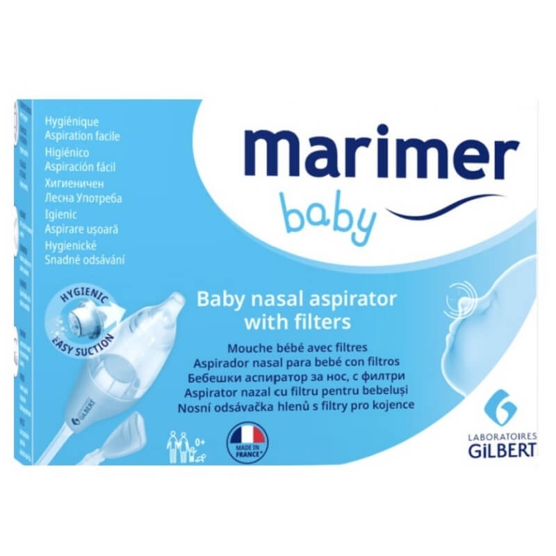Aspirator nazal cu filtru Marimer Baby, 1 bucata, Gilbert Aspirator nazal cu filtru Marimer Baby, 1 bucata, Gilbert