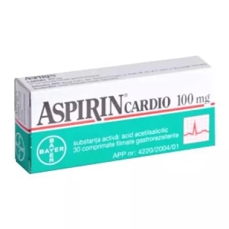 Aspirin Cardio, 100 mg, 30 comprimate gastrorezistente, Bayer Aspirin Cardio, 100 mg, 30 comprimate gastrorezistente, Bayer