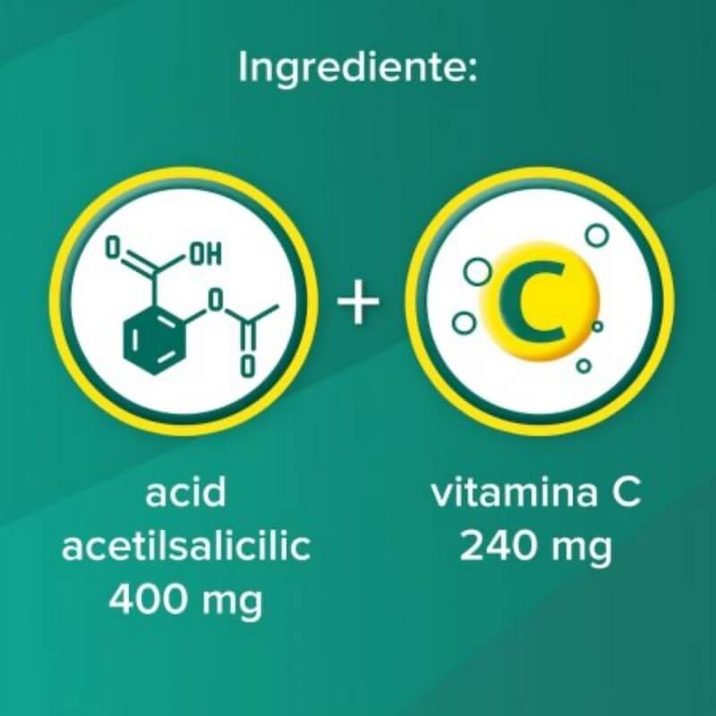 Aspirin Plus C, 400 mg/240 mg, 20 comprimate efervescente, Bayer Aspirin Plus C, 400 mg/240 mg, 20 comprimate efervescente, Bayer