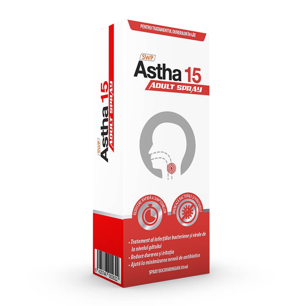 Spray bucofaringian Astha 15 Adult Spray, 30 ml, Sun Wave Pharma Spray bucofaringian Astha 15 Adult Spray, 30 ml, Sun Wave Pharma