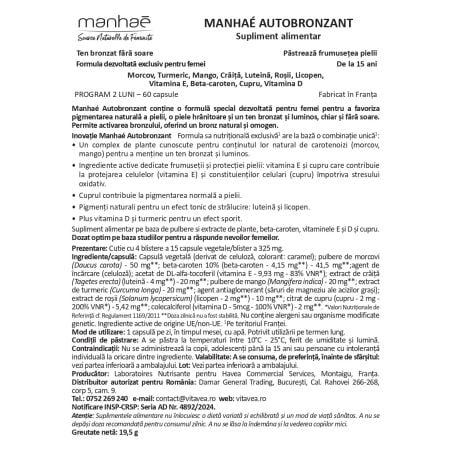 Autobronzant, 60 capsule, Manhae Autobronzant, 60 capsule, Manhae