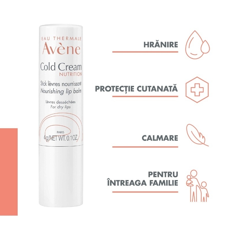 Cold Cream stick de buze, 4g, Avene Cold Cream stick de buze, 4g, Avene