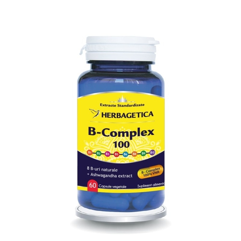 B-Complex 100, 60 capsule, Herbagetica B-Complex 100, 60 capsule, Herbagetica