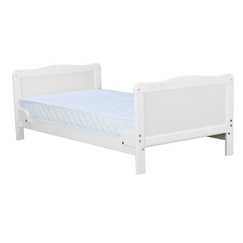 BabyNeeds - Patut din lemn Nadia 140x70 cm transformabil Alb BabyNeeds - Patut din lemn Nadia 140x70 cm transformabil Alb