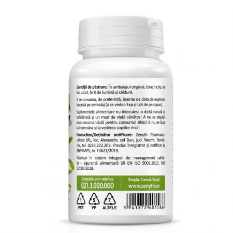 Bacopa monnieri, 30 capsule vegetale, Zenyth Bacopa monnieri, 30 capsule vegetale, Zenyth