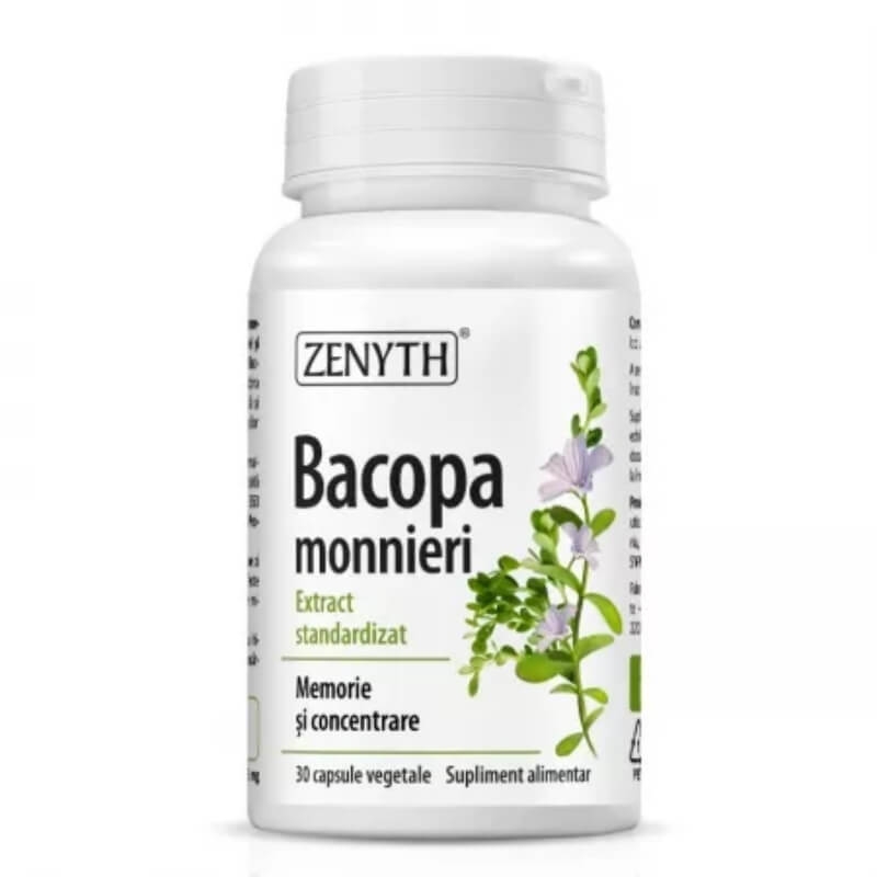 Bacopa monnieri, 30 capsule vegetale, Zenyth Bacopa monnieri, 30 capsule vegetale, Zenyth