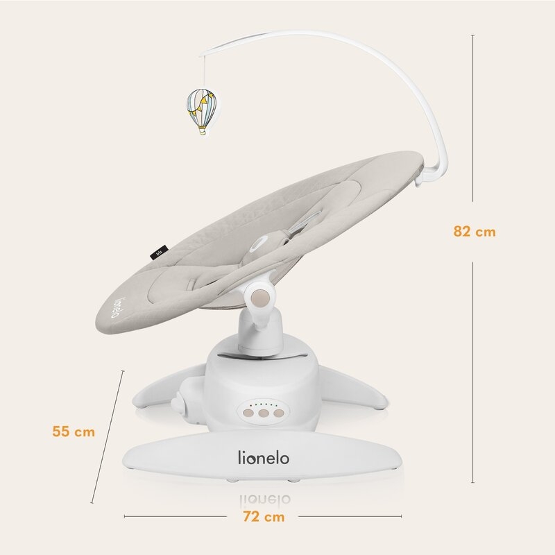 Balansoar, Lionelo, Iris, 2 in 1, Rotire 360 grade, Electric, Cu 3 moduri de leganare, Cu 5 trepte de viteza, Cu 3 pozitii de inclinare, 12 melodii, Silentios, Pana la 9 kg, Bej Balansoar, Lionelo, Iris, 2 in 1, Rotire 360 grade, Electric, Cu 3 moduri de leganare, Cu 5 trepte de viteza, Cu 3 pozitii de inclinare, 12 melodii, Silentios, Pana la 9 kg, Bej