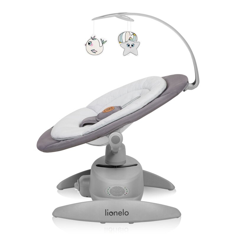 Balansoar, Lionelo, Mell, 2 in 1, Rotire 360 grade, Electric, Cu 3 moduri de leganare, Cu 5 trepte de viteza, Cu 3 pozitii de inclinare, Cu timer, 12 melodii si 2 sunete ale naturii, Pana la 9 kg, Gri Balansoar, Lionelo, Mell, 2 in 1, Rotire 360 grade, Electric, Cu 3 moduri de leganare, Cu 5 trepte de viteza, Cu 3 pozitii de inclinare, Cu timer, 12 melodii si 2 sunete ale naturii, Pana la 9 kg, Gri