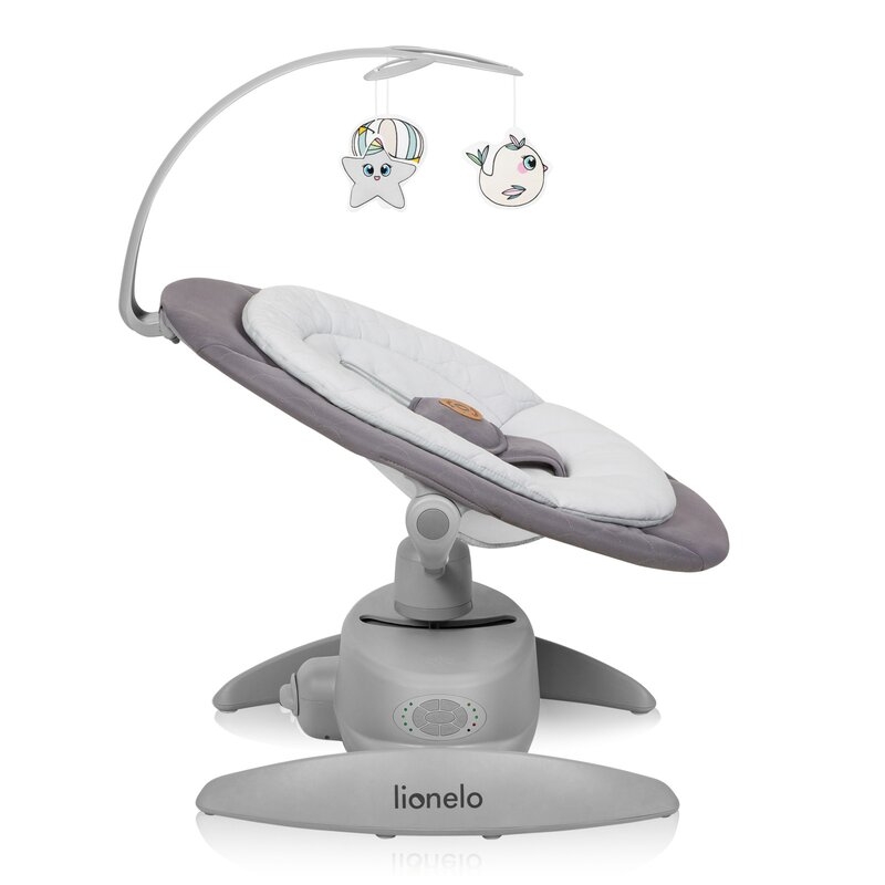 Balansoar, Lionelo, Mell, 2 in 1, Rotire 360 grade, Electric, Cu 3 moduri de leganare, Cu 5 trepte de viteza, Cu 3 pozitii de inclinare, Cu timer, 12 melodii si 2 sunete ale naturii, Pana la 9 kg, Gri Balansoar, Lionelo, Mell, 2 in 1, Rotire 360 grade, Electric, Cu 3 moduri de leganare, Cu 5 trepte de viteza, Cu 3 pozitii de inclinare, Cu timer, 12 melodii si 2 sunete ale naturii, Pana la 9 kg, Gri