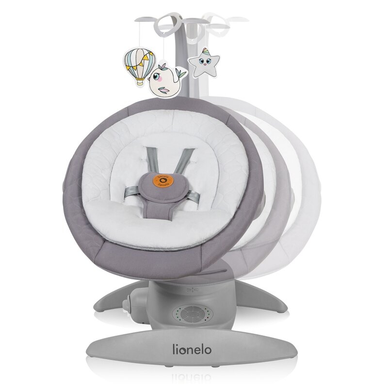 Balansoar, Lionelo, Mell, 2 in 1, Rotire 360 grade, Electric, Cu 3 moduri de leganare, Cu 5 trepte de viteza, Cu 3 pozitii de inclinare, Cu timer, 12 melodii si 2 sunete ale naturii, Pana la 9 kg, Gri Balansoar, Lionelo, Mell, 2 in 1, Rotire 360 grade, Electric, Cu 3 moduri de leganare, Cu 5 trepte de viteza, Cu 3 pozitii de inclinare, Cu timer, 12 melodii si 2 sunete ale naturii, Pana la 9 kg, Gri