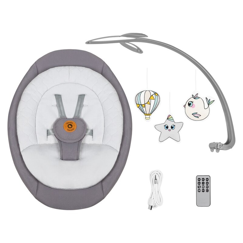 Balansoar, Lionelo, Mell, 2 in 1, Rotire 360 grade, Electric, Cu 3 moduri de leganare, Cu 5 trepte de viteza, Cu 3 pozitii de inclinare, Cu timer, 12 melodii si 2 sunete ale naturii, Pana la 9 kg, Gri Balansoar, Lionelo, Mell, 2 in 1, Rotire 360 grade, Electric, Cu 3 moduri de leganare, Cu 5 trepte de viteza, Cu 3 pozitii de inclinare, Cu timer, 12 melodii si 2 sunete ale naturii, Pana la 9 kg, Gri