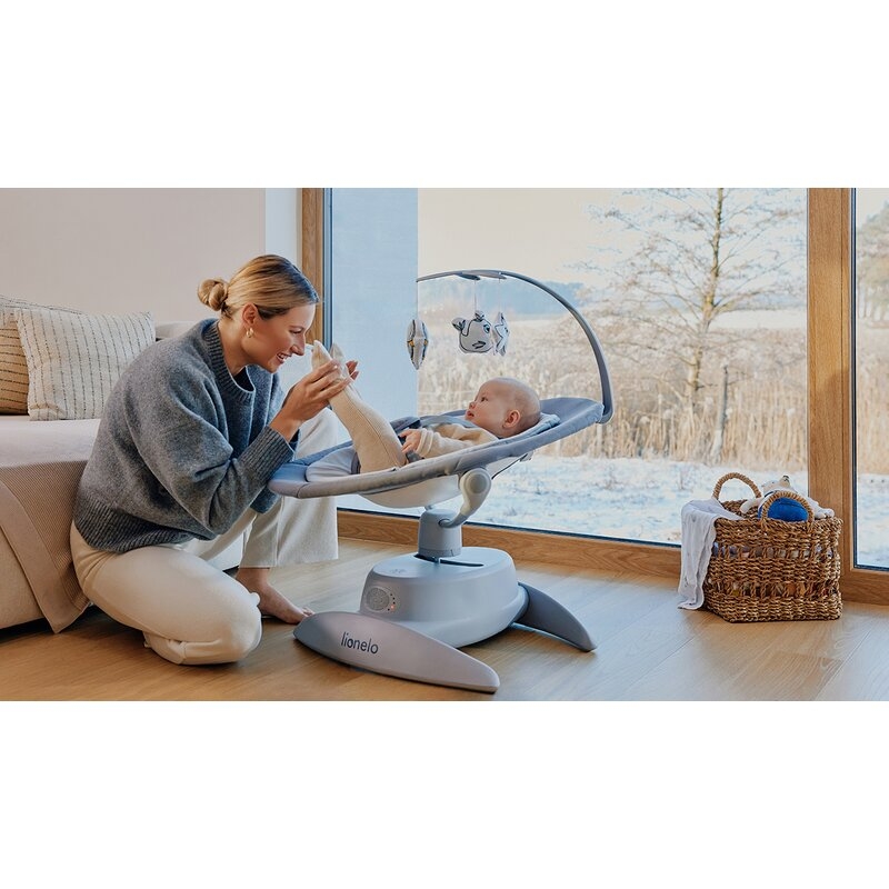 Balansoar, Lionelo, Mell, 2 in 1, Rotire 360 grade, Electric, Cu 3 moduri de leganare, Cu 5 trepte de viteza, Cu 3 pozitii de inclinare, Cu timer, 12 melodii si 2 sunete ale naturii, Pana la 9 kg, Gri Balansoar, Lionelo, Mell, 2 in 1, Rotire 360 grade, Electric, Cu 3 moduri de leganare, Cu 5 trepte de viteza, Cu 3 pozitii de inclinare, Cu timer, 12 melodii si 2 sunete ale naturii, Pana la 9 kg, Gri