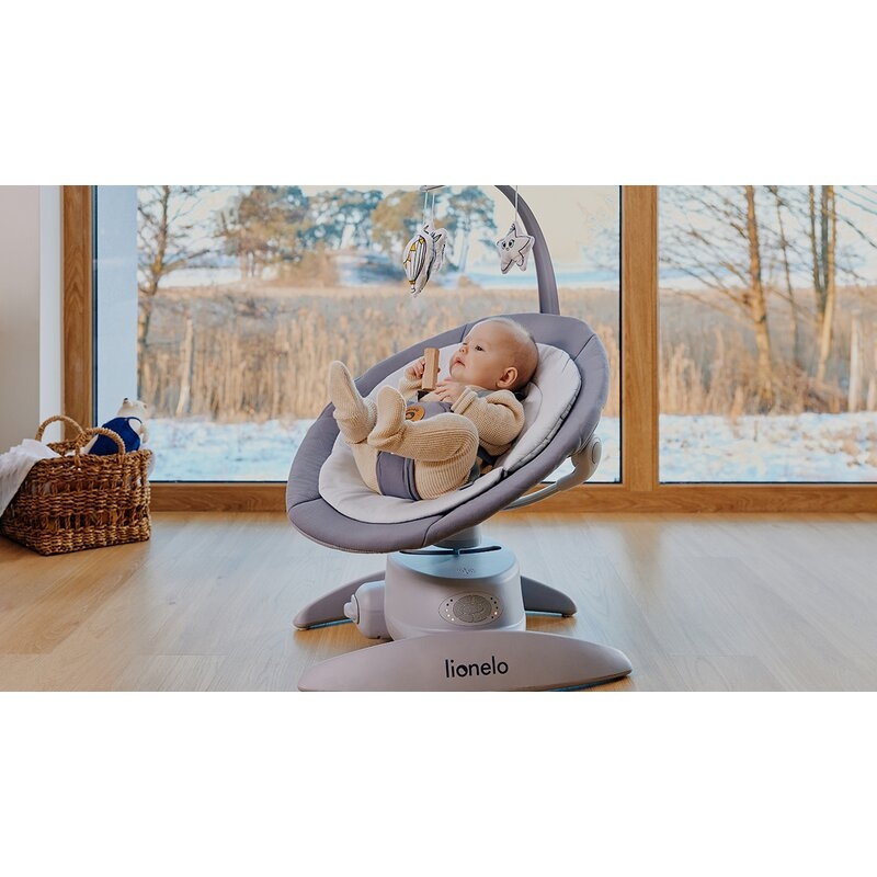 Balansoar, Lionelo, Mell, 2 in 1, Rotire 360 grade, Electric, Cu 3 moduri de leganare, Cu 5 trepte de viteza, Cu 3 pozitii de inclinare, Cu timer, 12 melodii si 2 sunete ale naturii, Pana la 9 kg, Gri Balansoar, Lionelo, Mell, 2 in 1, Rotire 360 grade, Electric, Cu 3 moduri de leganare, Cu 5 trepte de viteza, Cu 3 pozitii de inclinare, Cu timer, 12 melodii si 2 sunete ale naturii, Pana la 9 kg, Gri
