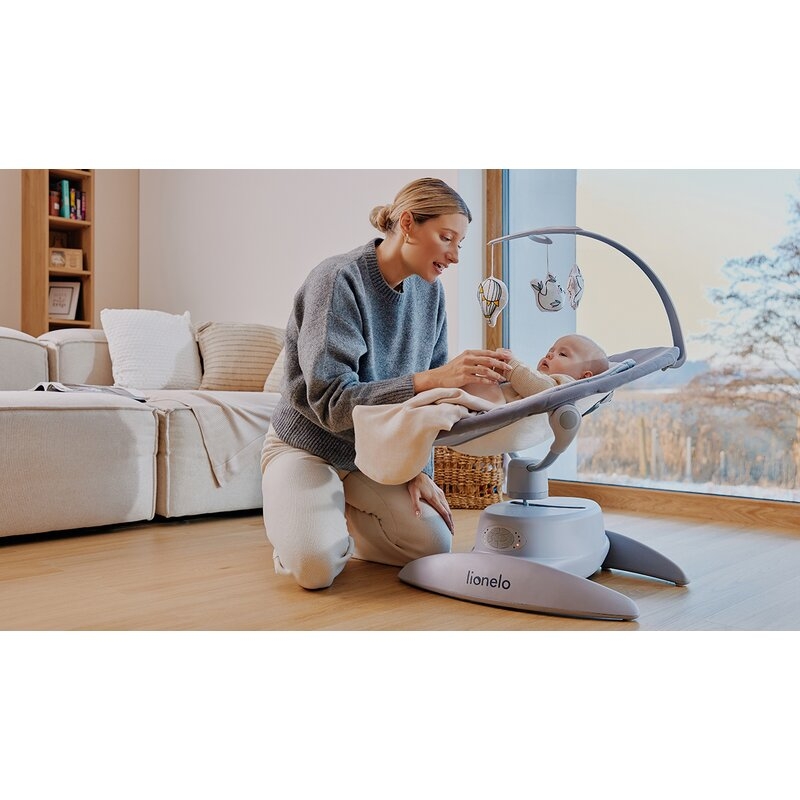 Balansoar, Lionelo, Mell, 2 in 1, Rotire 360 grade, Electric, Cu 3 moduri de leganare, Cu 5 trepte de viteza, Cu 3 pozitii de inclinare, Cu timer, 12 melodii si 2 sunete ale naturii, Pana la 9 kg, Gri Balansoar, Lionelo, Mell, 2 in 1, Rotire 360 grade, Electric, Cu 3 moduri de leganare, Cu 5 trepte de viteza, Cu 3 pozitii de inclinare, Cu timer, 12 melodii si 2 sunete ale naturii, Pana la 9 kg, Gri