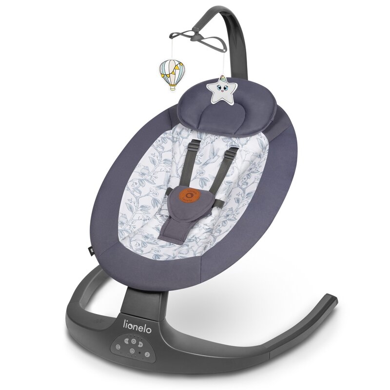Balansoar si sezlong, Lionelo, Ralf, 2 in 1, Electric, Cu telecomanda si cablu USB, Cu miscare laterala de balansare si 5 niveluri diferite de viteza, Cu 12 melodii, Gri/Alb Balansoar si sezlong, Lionelo, Ralf, 2 in 1, Electric, Cu telecomanda si cablu USB, Cu miscare laterala de balansare si 5 niveluri diferite de viteza, Cu 12 melodii, Gri/Alb