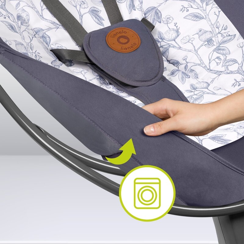 Balansoar si sezlong, Lionelo, Ralf, 2 in 1, Electric, Cu telecomanda si cablu USB, Cu miscare laterala de balansare si 5 niveluri diferite de viteza, Cu 12 melodii, Gri/Alb Balansoar si sezlong, Lionelo, Ralf, 2 in 1, Electric, Cu telecomanda si cablu USB, Cu miscare laterala de balansare si 5 niveluri diferite de viteza, Cu 12 melodii, Gri/Alb
